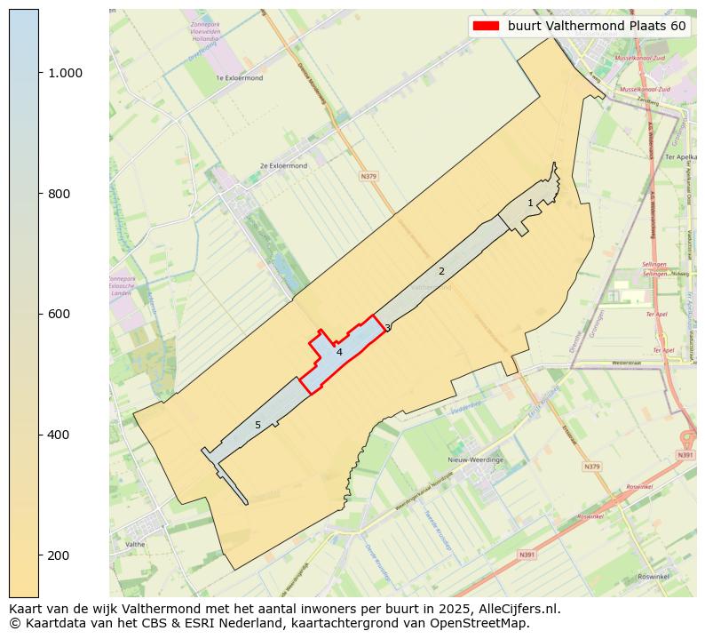 Afbeelding van de buurt Valthermond Plaats 60 op de kaart.