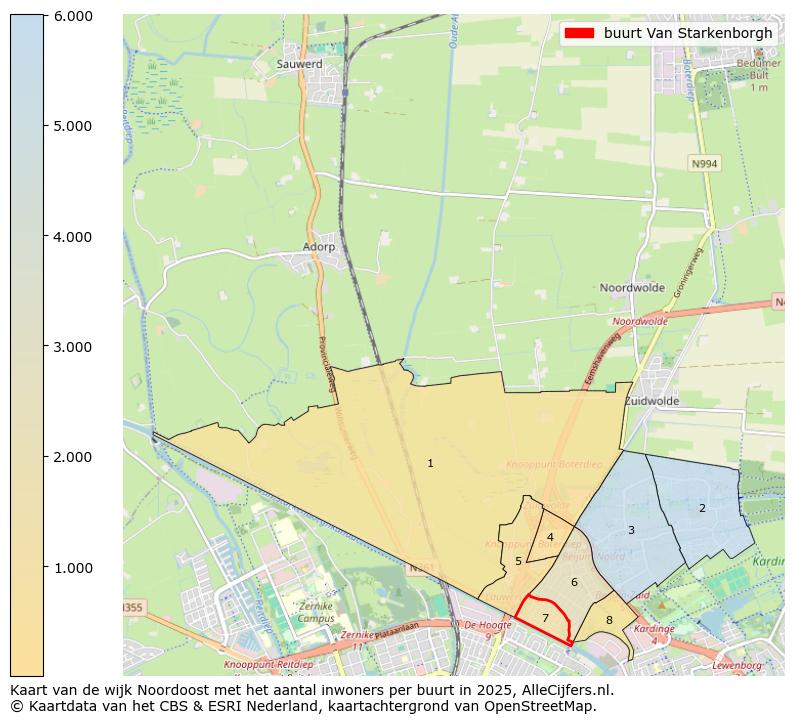 Afbeelding van de buurt Van Starkenborgh op de kaart.