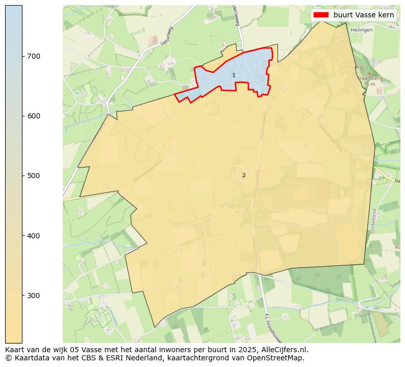 Afbeelding van de buurt Vasse kern op de kaart.