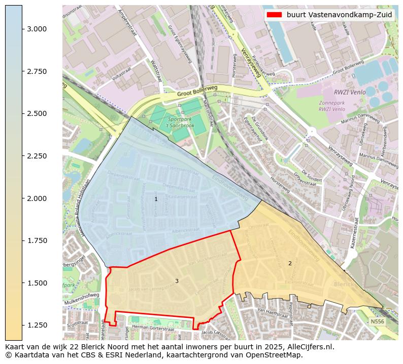 Afbeelding van de buurt Vastenavondkamp-Zuid op de kaart.