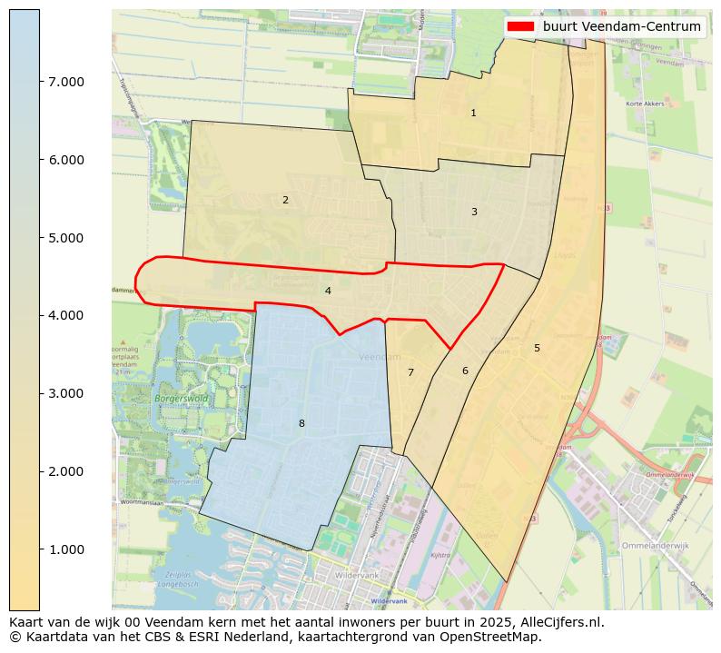 Afbeelding van de buurt Veendam-Centrum op de kaart.