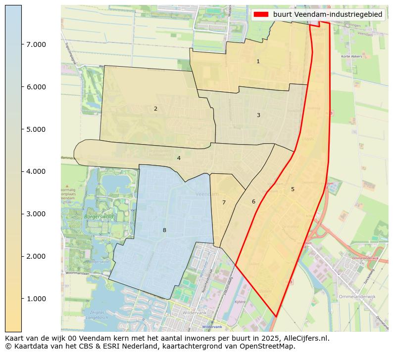 Afbeelding van de buurt Veendam-industriegebied op de kaart.