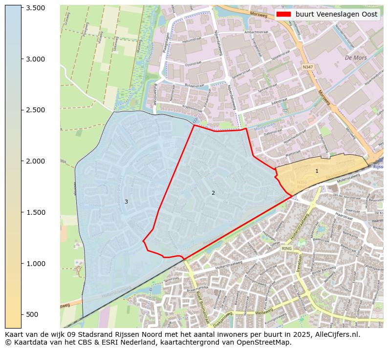 Afbeelding van de buurt Veeneslagen Oost op de kaart.