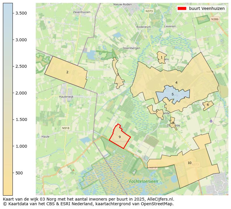 Afbeelding van de buurt Veenhuizen op de kaart.