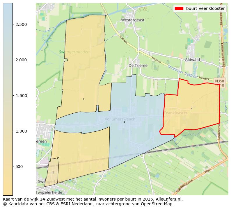 Afbeelding van de buurt Veenklooster op de kaart.