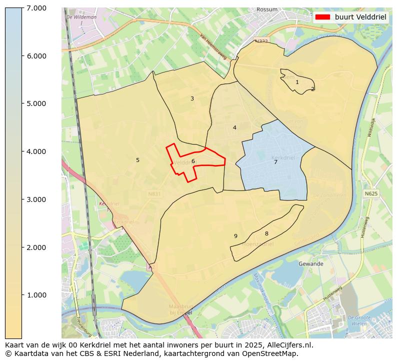 Afbeelding van de buurt Velddriel op de kaart.