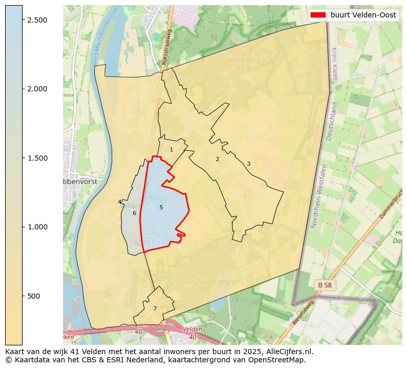 Afbeelding van de buurt Velden-Oost op de kaart.