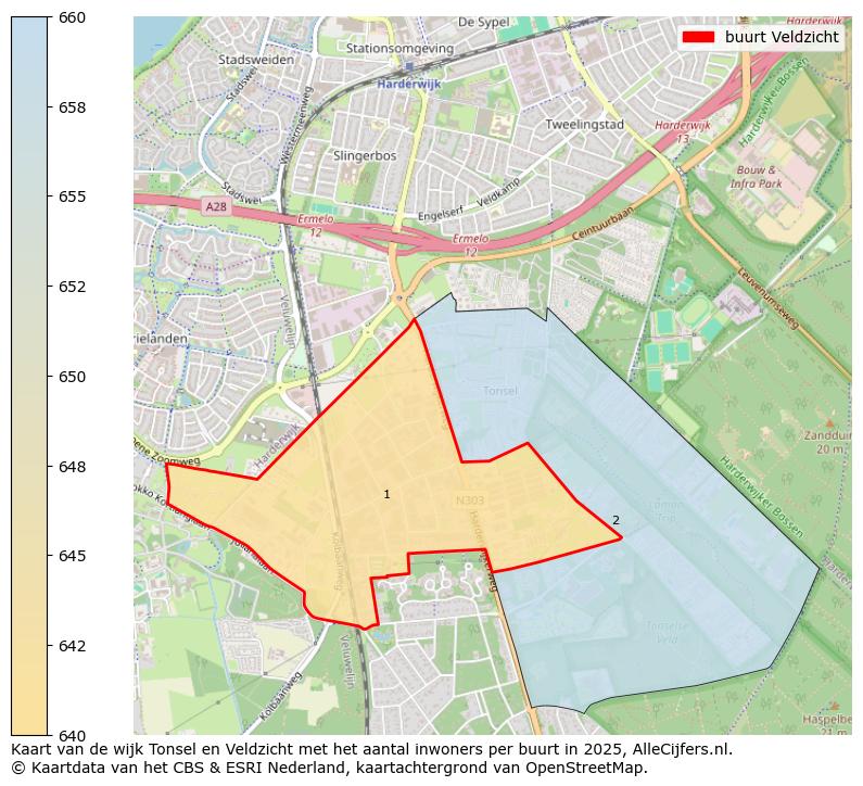 Afbeelding van de buurt Veldzicht op de kaart.