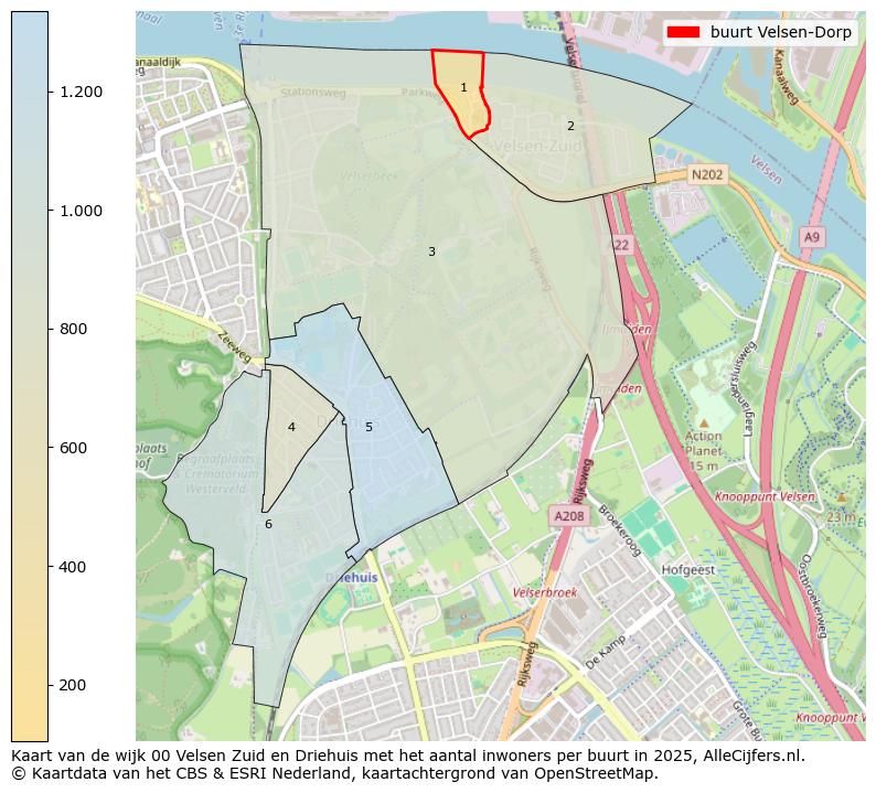 Afbeelding van de buurt Velsen-Dorp op de kaart.