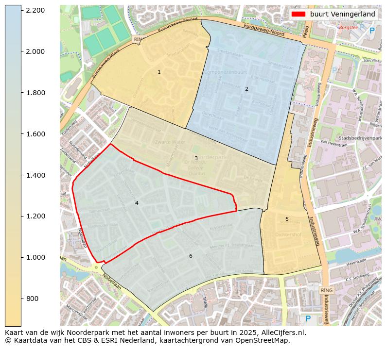 Afbeelding van de buurt Veningerland op de kaart.