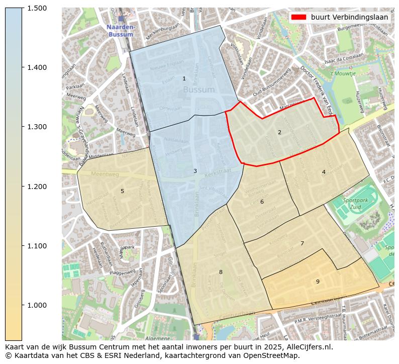 Afbeelding van de buurt Verbindingslaan op de kaart.