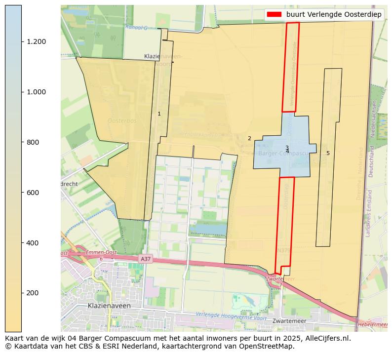 Afbeelding van de buurt Verlengde Oosterdiep op de kaart.