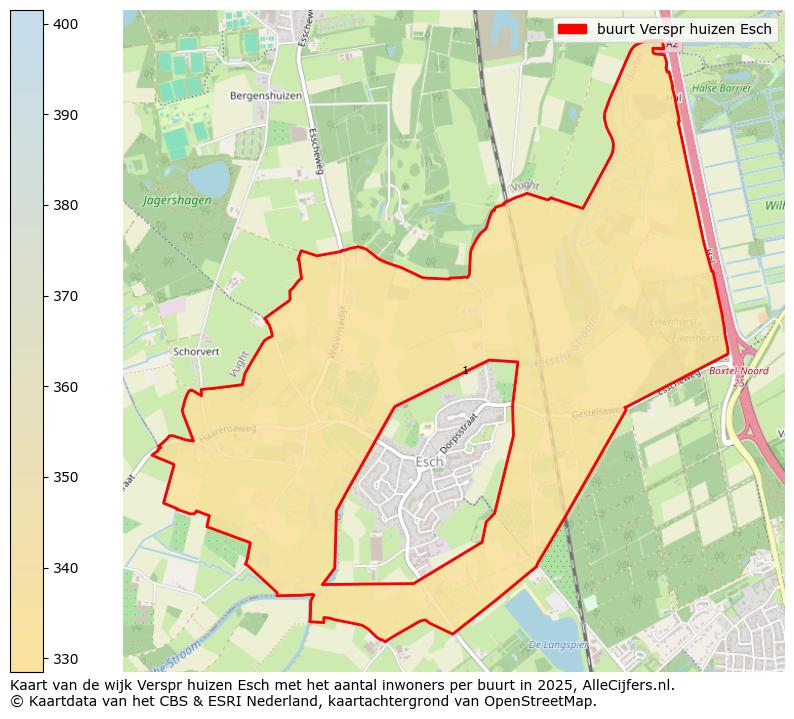 Afbeelding van de buurt Verspr huizen Esch op de kaart.