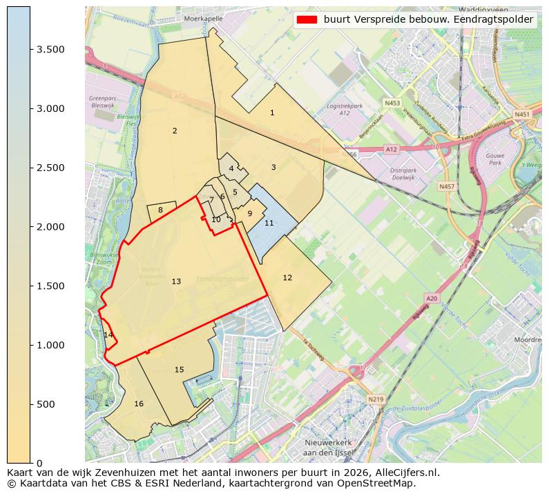 Afbeelding van de buurt Verspreide bebouw. Eendragtspolder op de kaart.