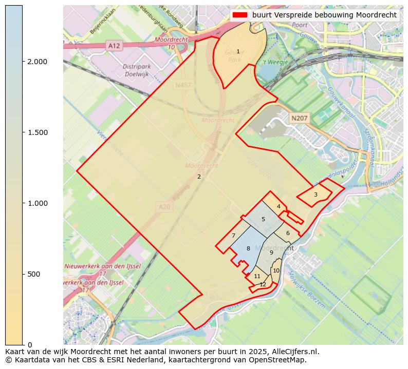 Afbeelding van de buurt Verspreide bebouwing Moordrecht op de kaart.