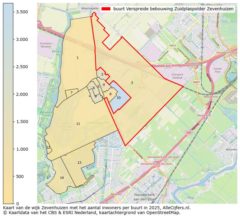 Afbeelding van de buurt Verspreide bebouwing Zuidplaspolder Zevenhuizen op de kaart.