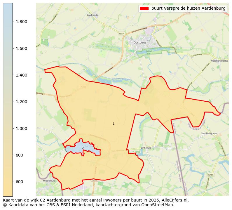 Afbeelding van de buurt Verspreide huizen Aardenburg op de kaart.