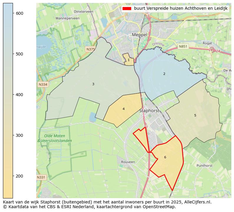 Afbeelding van de buurt Verspreide huizen Achthoven en Leidijk op de kaart.