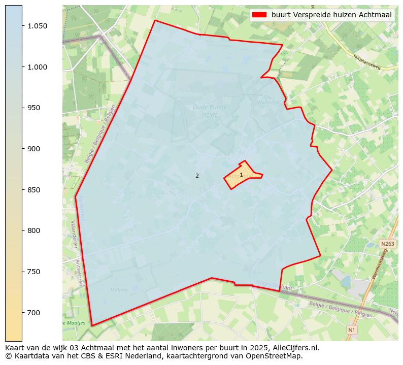 Afbeelding van de buurt Verspreide huizen Achtmaal op de kaart.