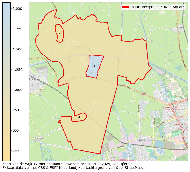 Afbeelding van de buurt Verspreide huizen Aduard op de kaart.