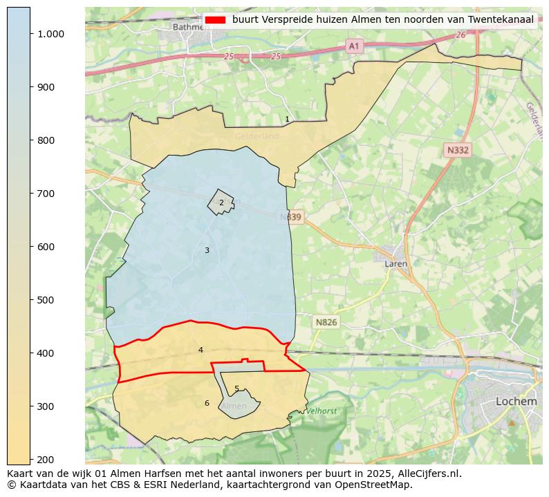 Afbeelding van de buurt Verspreide huizen Almen ten noorden van Twentekanaal op de kaart.