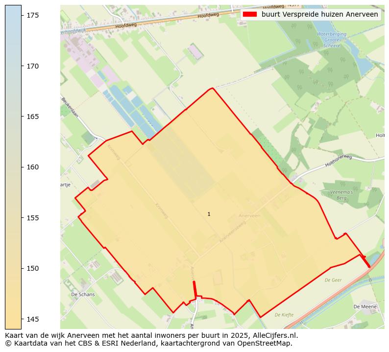 Afbeelding van de buurt Verspreide huizen Anerveen op de kaart.