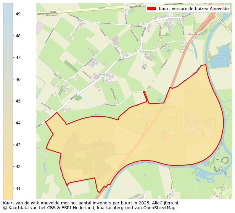 Afbeelding van de buurt Verspreide huizen Anevelde op de kaart.