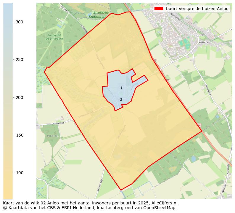 Afbeelding van de buurt Verspreide huizen Anloo op de kaart.