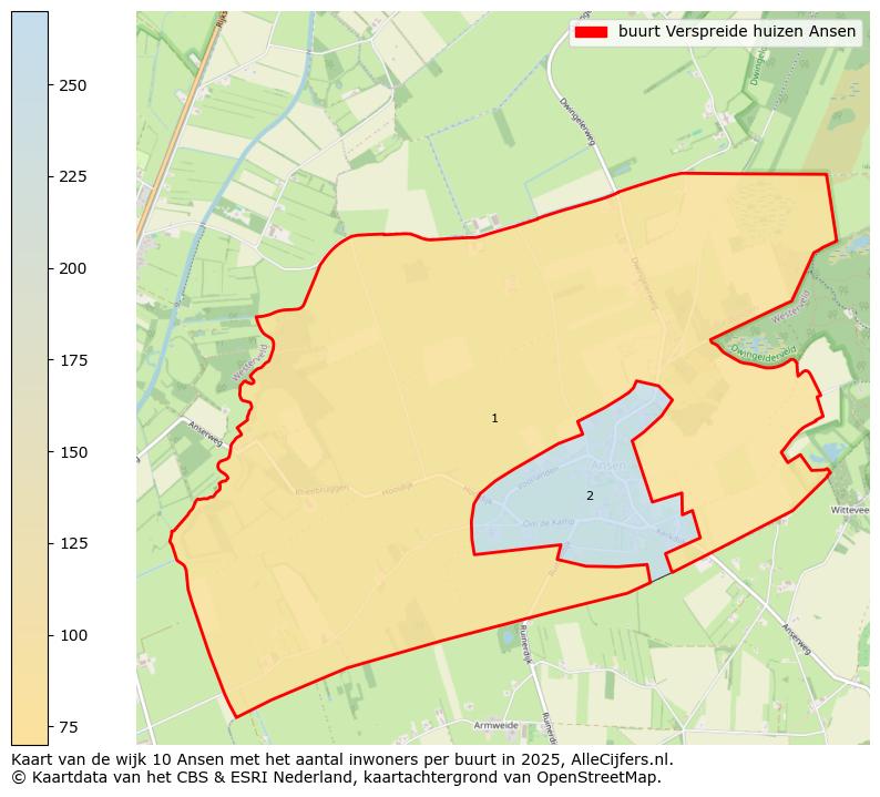 Afbeelding van de buurt Verspreide huizen Ansen op de kaart.