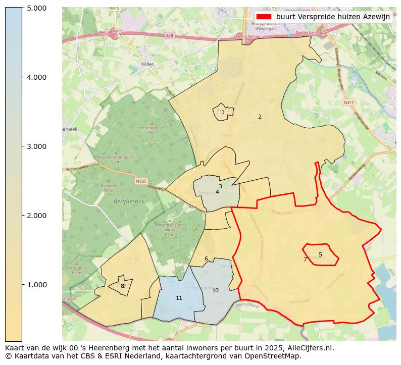 Afbeelding van de buurt Verspreide huizen Azewijn op de kaart.