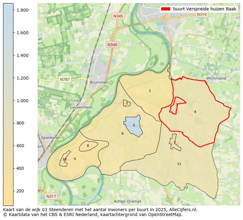 Afbeelding van de buurt Verspreide huizen Baak op de kaart.