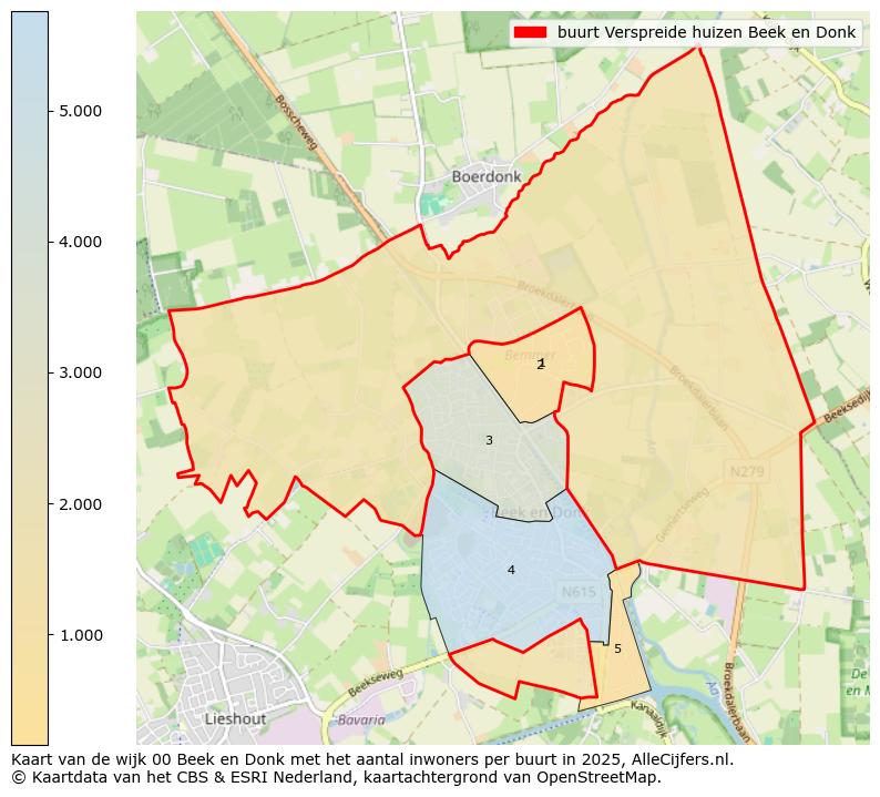 Afbeelding van de buurt Verspreide huizen Beek en Donk op de kaart.