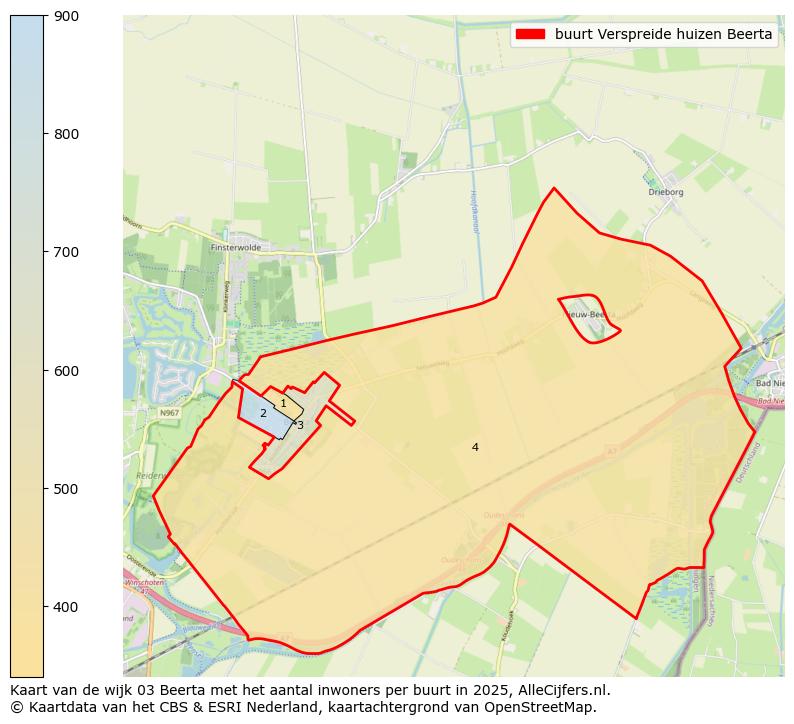 Afbeelding van de buurt Verspreide huizen Beerta op de kaart.
