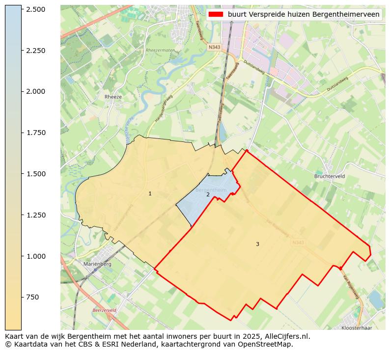 Afbeelding van de buurt Verspreide huizen Bergentheimerveen op de kaart.