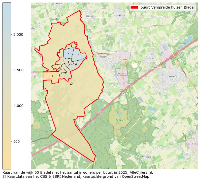 Afbeelding van de buurt Verspreide huizen Bladel op de kaart.