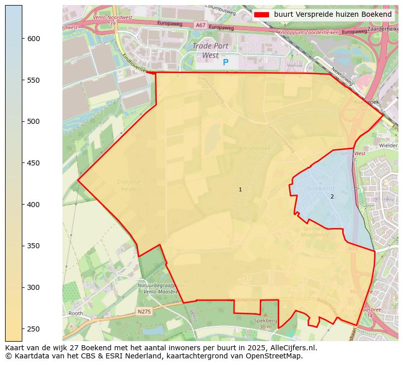 Afbeelding van de buurt Verspreide huizen Boekend op de kaart.