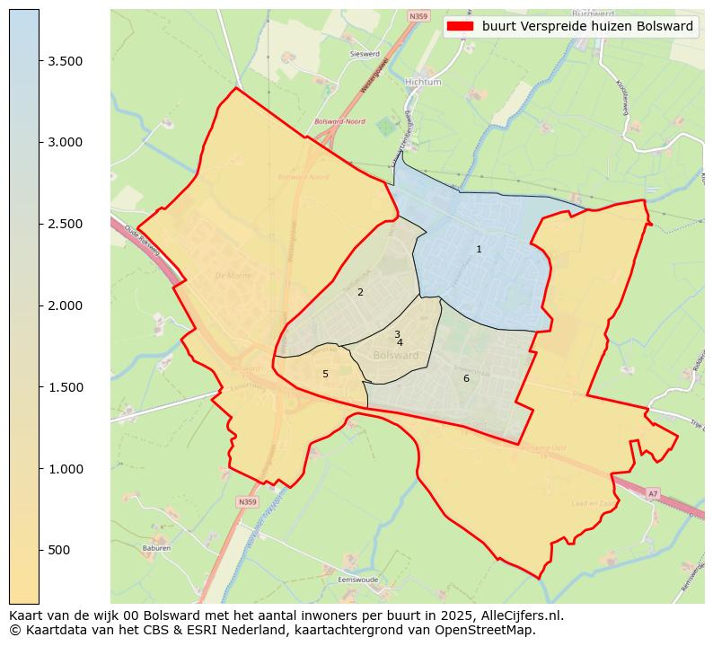 Afbeelding van de buurt Verspreide huizen Bolsward op de kaart.
