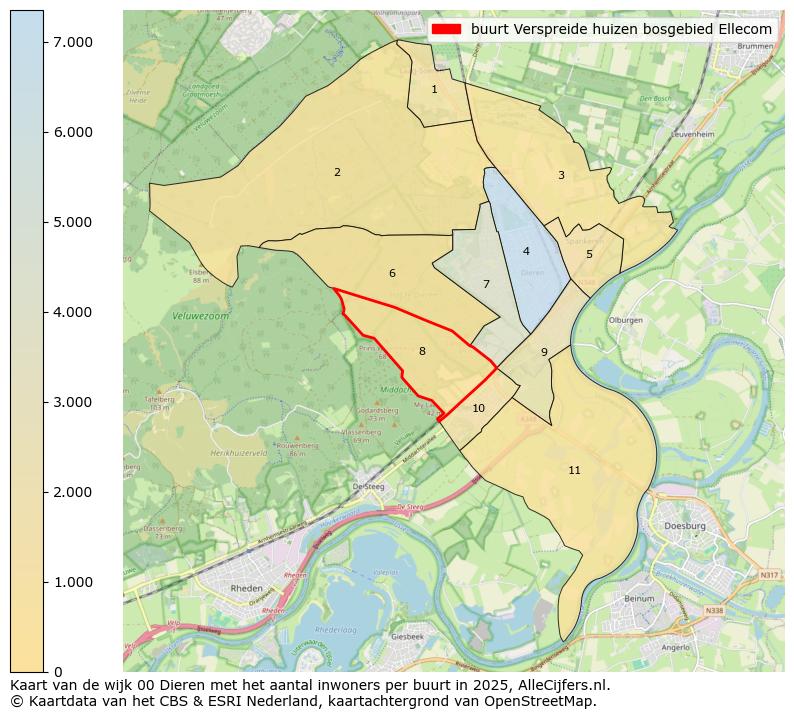 Afbeelding van de buurt Verspreide huizen bosgebied Ellecom op de kaart.