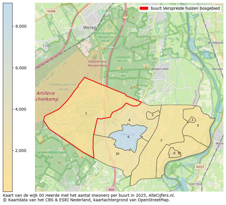 Afbeelding van de buurt Verspreide huizen bosgebied op de kaart.