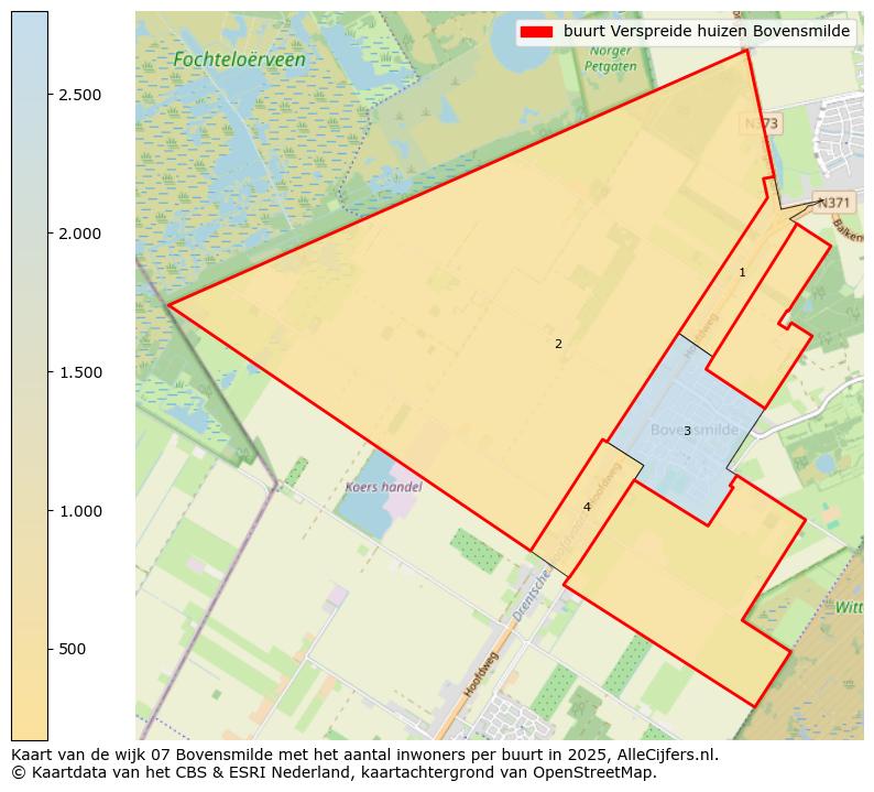 Afbeelding van de buurt Verspreide huizen Bovensmilde op de kaart.