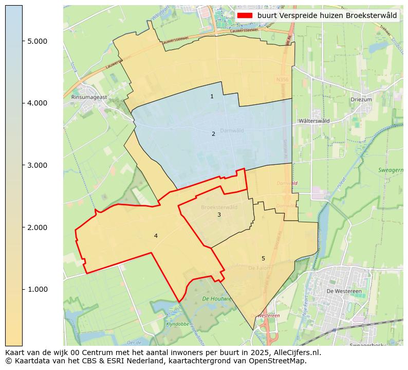 Afbeelding van de buurt Verspreide huizen Broeksterwâld op de kaart.
