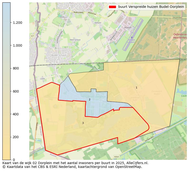 Afbeelding van de buurt Verspreide huizen Budel-Dorplein op de kaart.