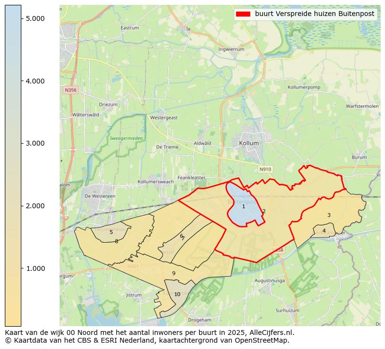 Afbeelding van de buurt Verspreide huizen Buitenpost op de kaart.