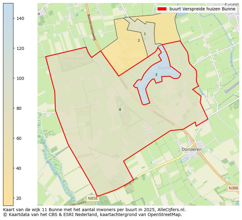 Afbeelding van de buurt Verspreide huizen Bunne op de kaart.