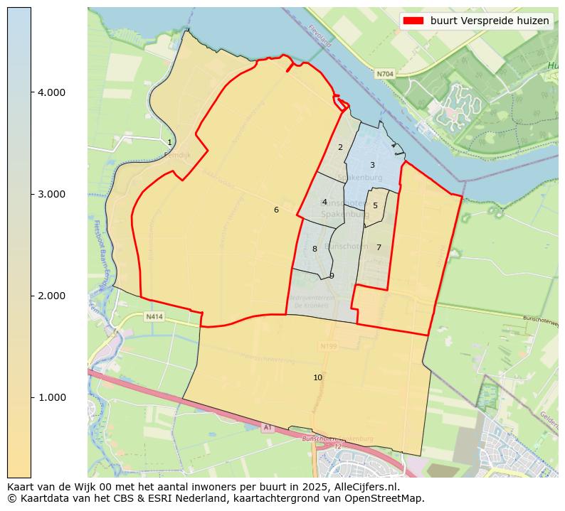 Afbeelding van de buurt Verspreide huizen op de kaart.