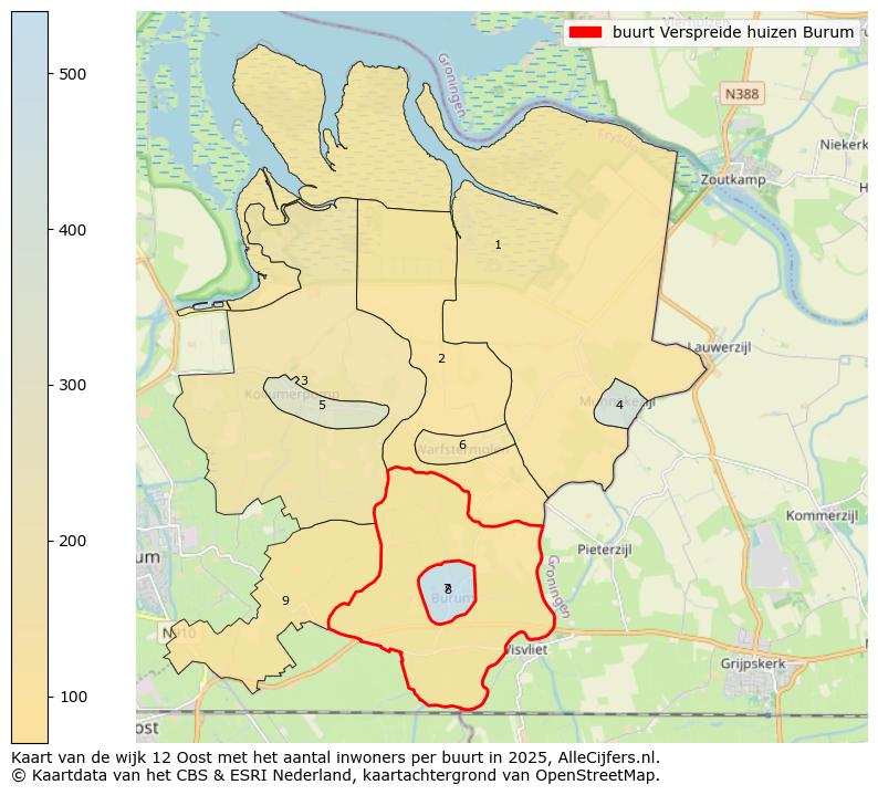 Afbeelding van de buurt Verspreide huizen Burum op de kaart.