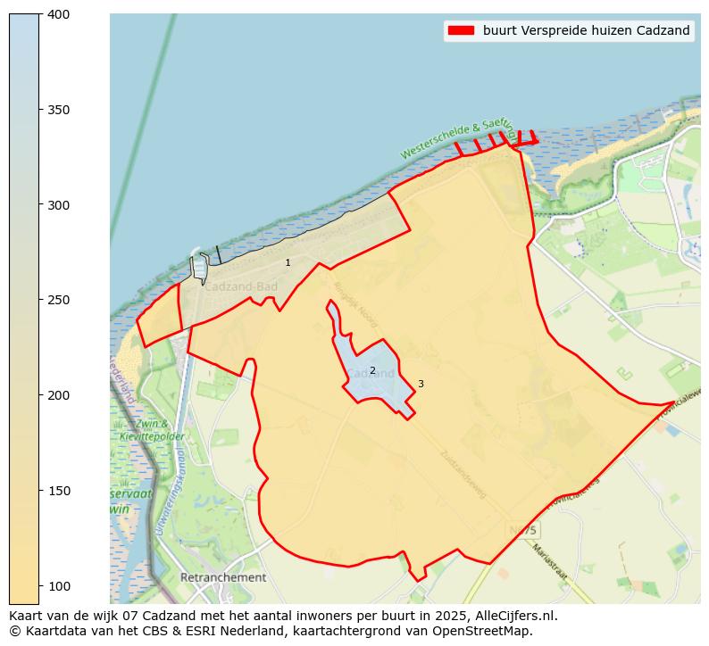 Afbeelding van de buurt Verspreide huizen Cadzand op de kaart.