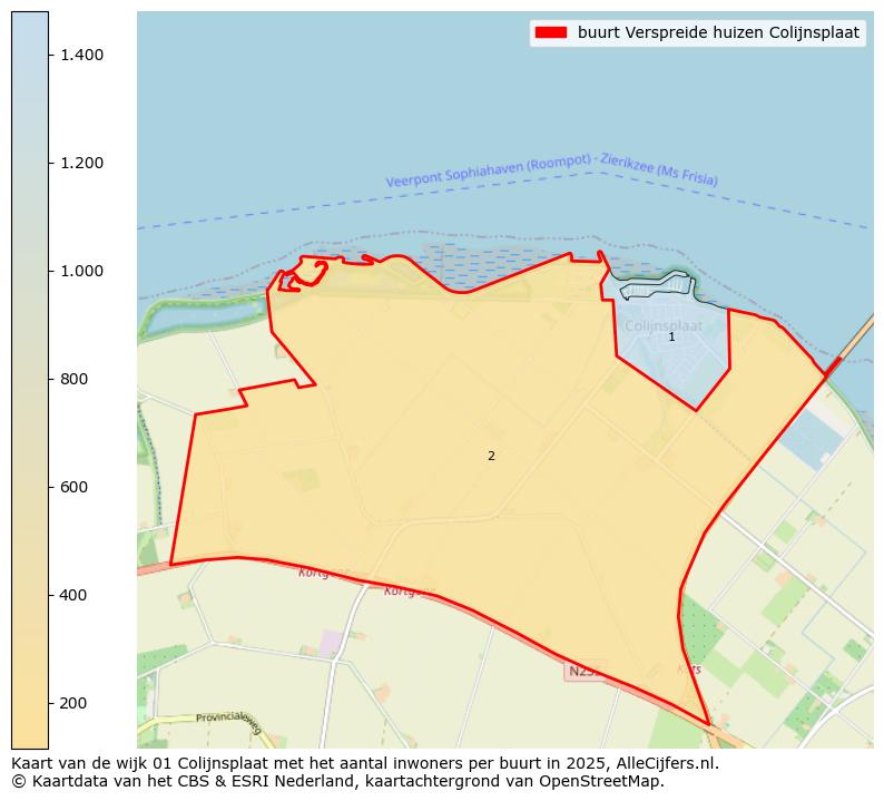 Afbeelding van de buurt Verspreide huizen Colijnsplaat op de kaart.