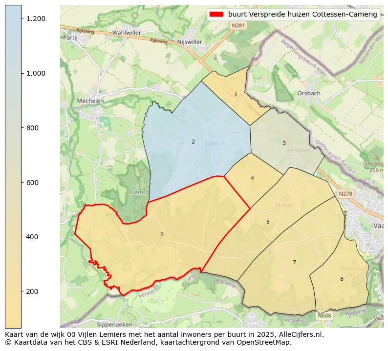Afbeelding van de buurt Verspreide huizen Cottessen-Camerig op de kaart.