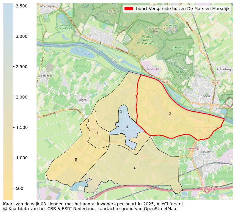 Afbeelding van de buurt Verspreide huizen De Mars en Marsdijk op de kaart.